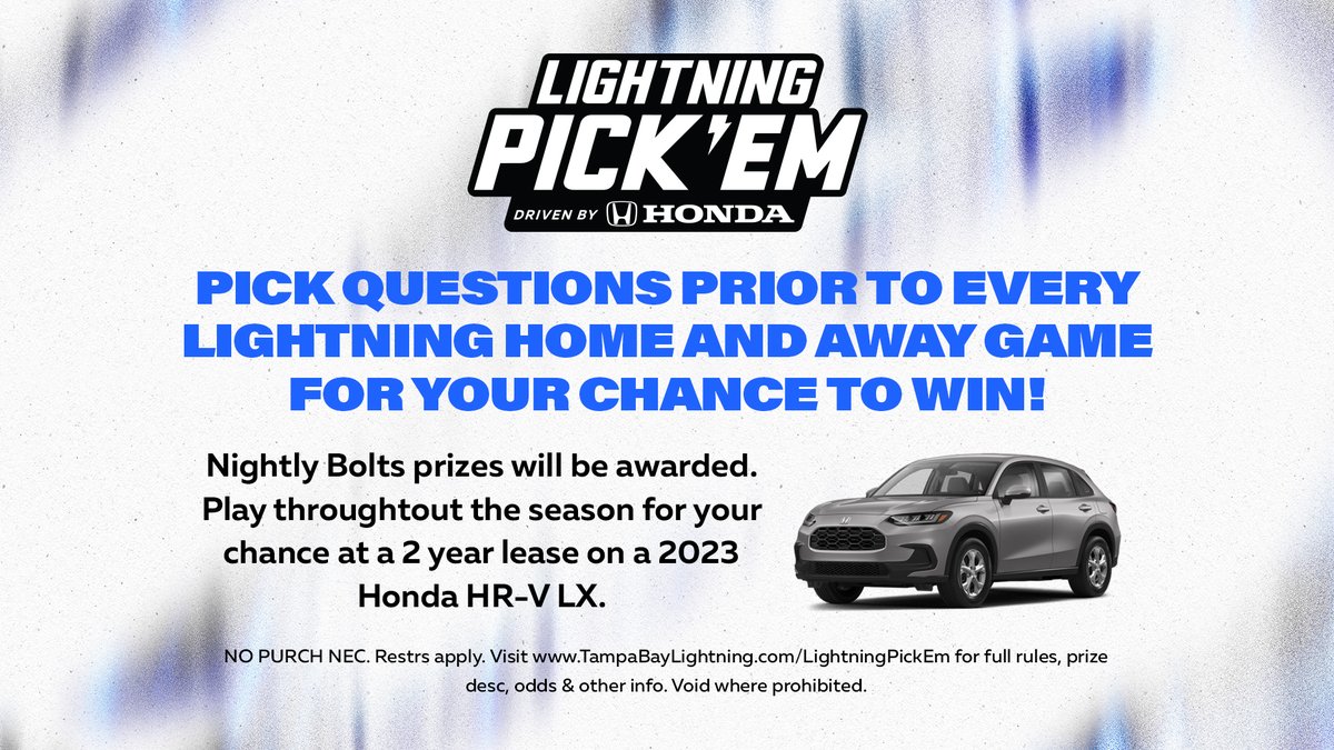 TBLightning's tweet image. Pick 'em is back for this season!

Make your predictions for tonight's game for a chance to win an autographed puck. 👀

➡️ tbl.co/pickem22