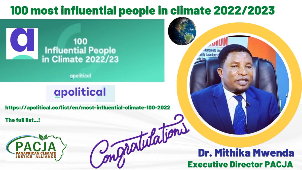 mithika_mwenda's tweet photo. Am eternally grateful to be named the second time in the list top 100 most influential people in the world in climate change. 
#COP27 
#cop27egypt 
#Climatejusticetorch https://t.co/4v6OsKjC2J