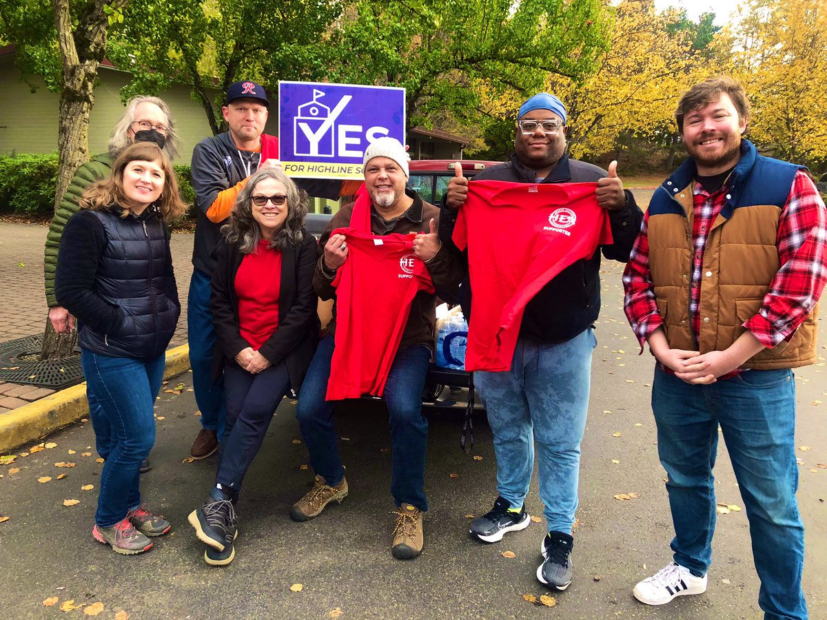 We are knocking on doors in the #SeaTac area with <a href="/MLKLabor/">MLK Labor</a> asking voters to #vote #yesforhighline on Prop 1! Back of your ballot at the end. New schools don’t get built if we don’t vote.🙏 Have U voted yet?