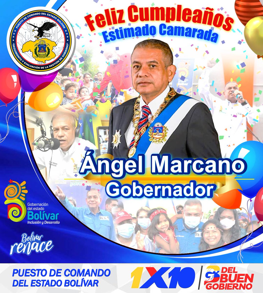 PComandoBolivar's tweet photo. #5nov22 🥳 Feliz Cumpleaños, estimado Camarada y Gobernador Obrero, #ÁngelMarcano 🎉👏 https://t.co/9U9CNgWt9R