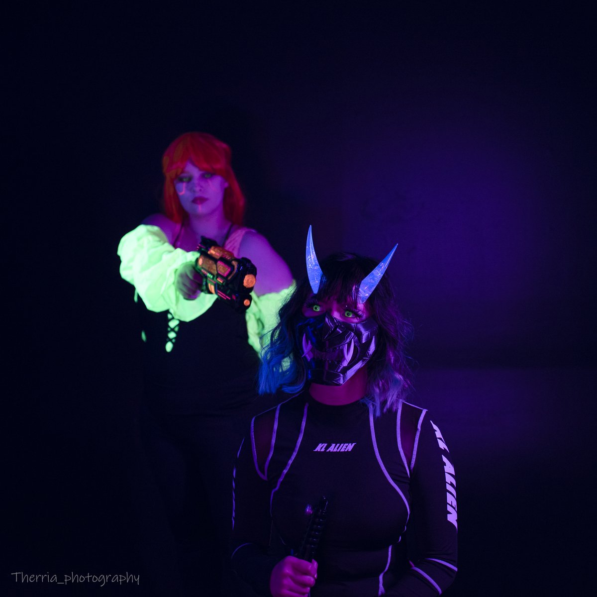 TherriaPhoto's tweet photo. Sorry choom but going to have to zero ya!
@TheWildMeowMeow @sunfirecosplay 

#photography #cosplay #cyberpunk https://t.co/UVJtvxFqPf