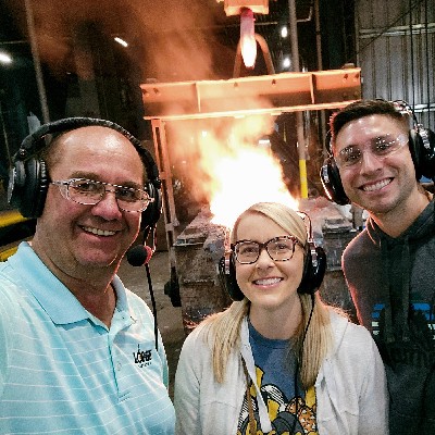 lodgemuseum's tweet photo. Our Product Commercialization Manager, Larry Raydo, surprised some of our visitors from Napa Valley, California with a tour of our foundry! Thank you, and safe travels to Deanna and Lance! https://t.co/14OBzKOZ2D