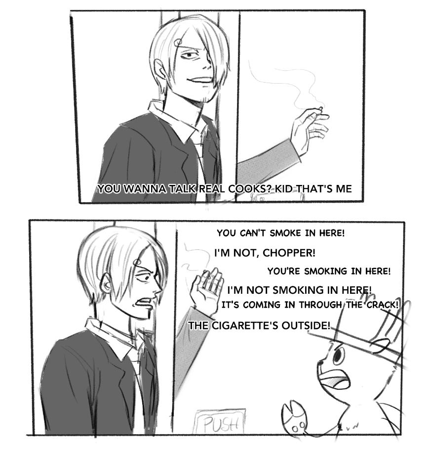 doodlebecks's tweet photo. a classic #sanji #tonytonychopper #onepiece https://t.co/ZaFOPxWQDO