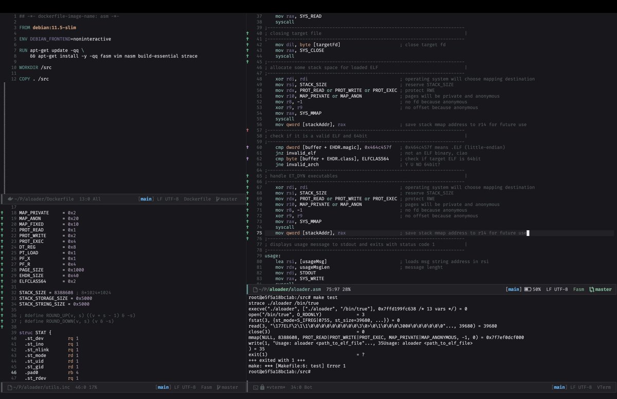 guitmz's tweet photo. Emacs is comfy #emacs #gnu #linux #asm #tmpout https://t.co/zsnsFSPuf7