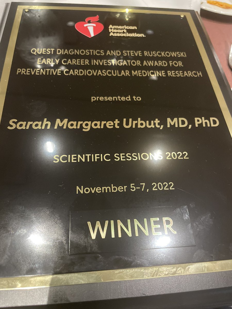 Doreen DeFaria Yeh, MD (@ddefariayeh) on Twitter photo So very proud of <a href="/tigerstatdoc/">Sarah Urbut</a> receiving the #AHA22 early career investigator award for preventive CV medicine research! Congratulations to her and her fantastic mentor <a href="/pnatarajanmd/">Pradeep Natarajan</a>!
<a href="/MGHCVFellows/">MGH Cardiology Fellows</a> <a href="/patrick_ellinor/">Patrick Ellinor</a> <a href="/drmalissawood/">Malissa Wood</a> <a href="/MGHHeartHealth/">Mass General Heart</a> So very proud of <a href="/tigerstatdoc/">Sarah Urbut</a> receiving the #AHA22 early career investigator award for preventive CV medicine research! Congratulations to her and her fantastic mentor <a href="/pnatarajanmd/">Pradeep Natarajan</a>!
<a href="/MGHCVFellows/">MGH Cardiology Fellows</a> <a href="/patrick_ellinor/">Patrick Ellinor</a> <a href="/drmalissawood/">Malissa Wood</a> <a href="/MGHHeartHealth/">Mass General Heart</a>