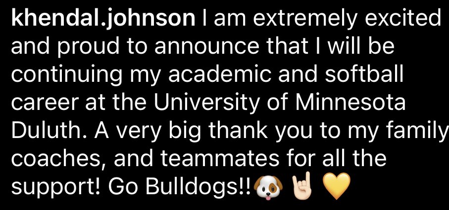 khendaljohnson's tweet photo. Thank you family, teammates, and coaches for the endless support 🐶💛 @UMD_Softball https://t.co/yGjIsxmh8y