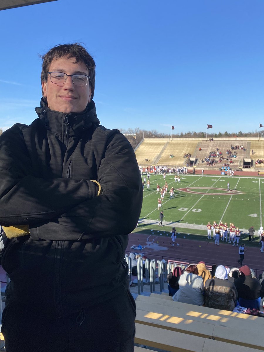 Thanks <a href="/CoachJPollock/">Jake Pollock</a> and <a href="/Cobber_Football/">Cobber Football</a> game day visit and congrats on the win. It was great learning more about the Cobbers!