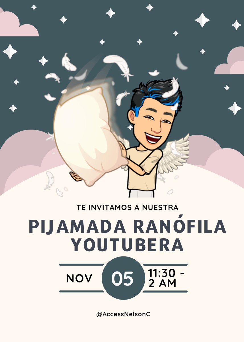 🚨 ¡PIJAMADA RANÓFILA YOUTUBERA!

Están invitadxs cordialmente a esta pijamada dónde haremos un Stream Party masivo en YouTube hasta que el cuerpo ranófilo aguante 🐸💕. 

¡Únanse a nosotrxs a partir de las 11:30 pm!