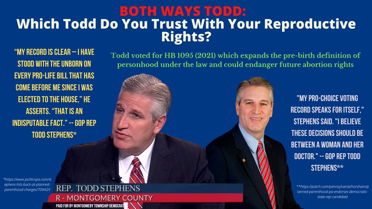 NPDems's tweet photo. You can't trust #ToddStephens.  Just one more reason to vote for Melissa Cerrato for PA  for State Rep in the 151st on Tuesday, Nov. 8th.
Please share this with your friends. #FakePAC #OnlyProChoiceWhenConvenient #VoteBlueToProtectYourRights https://t.co/81JdtNb19U