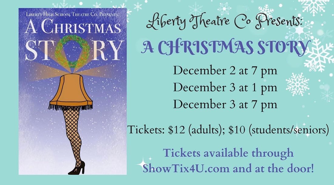 lhslibertylife's tweet photo. We were back stage today with Liberty Theatre Company’s cast and crew, and trust us, do NOT want to miss their production of A Christmas Story on Dec 2nd and 3rd! Tickets are being sold on https://t.co/2ofYTBXMX8 and at the door before the shows! https://t.co/grqJxHoTk6