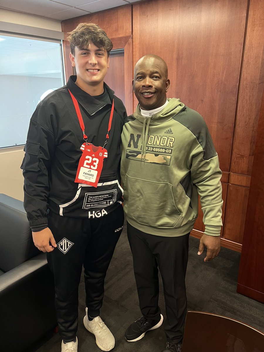 JtFayard's tweet photo. THANK YOU JESUS!!! After an amazing conversation with Coach Mickey Joseph I am truly blessed to receive an Offer from the University of Nebraska!! #GBR🌽 
@FosterFootball @TalkHuskers @HuskerFBNation @NEB_Recruiting @HuskerHep @HuskerNation540 @CoachDanny10 @Perroni247 https://t.co/8M2k7npiza