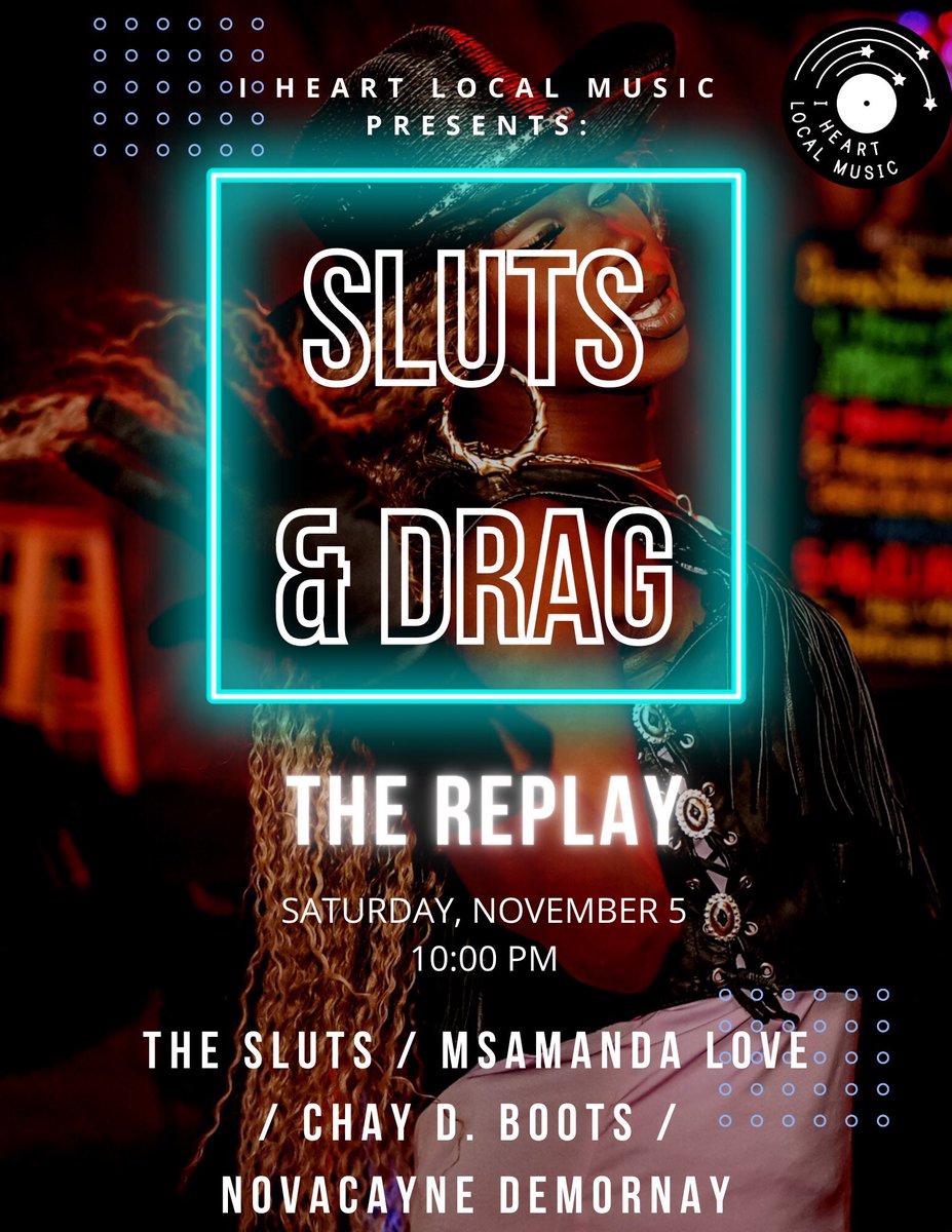 We’re at Replay tonight with some amazing drag performers! Show starts at 10! Don’t miss it! <a href="/heartlocalmusic/">I Heart Local Music</a> <a href="/MsAmandaLove/">MsAmanda Love</a> <a href="/chaydboots/">✨💖CHAY D. BOOTS💖✨</a> <a href="/replaylounge/">Replay Lounge</a> #lfk #lawrence #lawrenceks #ku #drag #LGBTQIA
