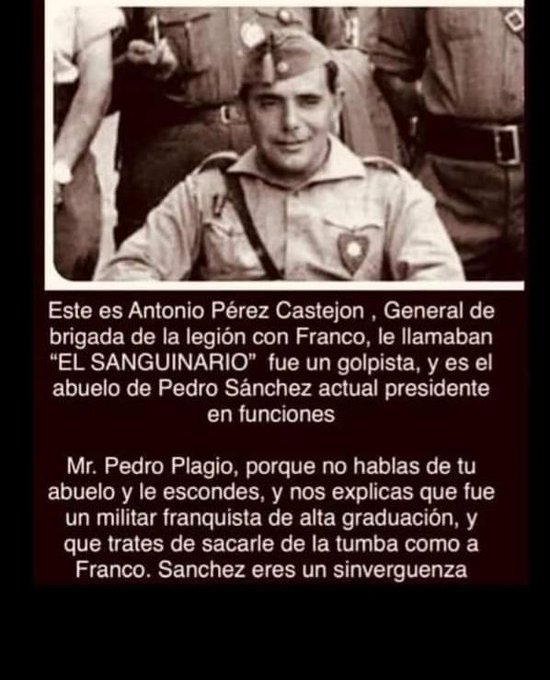 NormaMontesino's tweet photo. @vicgonxin @SOFI_sticada1 Si, esa gente del 36, que la lio en grande, y sin la cual no habría Ley Trans  ¿Y cuando van a expropiar el esqueleto de este  ? #PSOE https://t.co/9adNtylrfX
