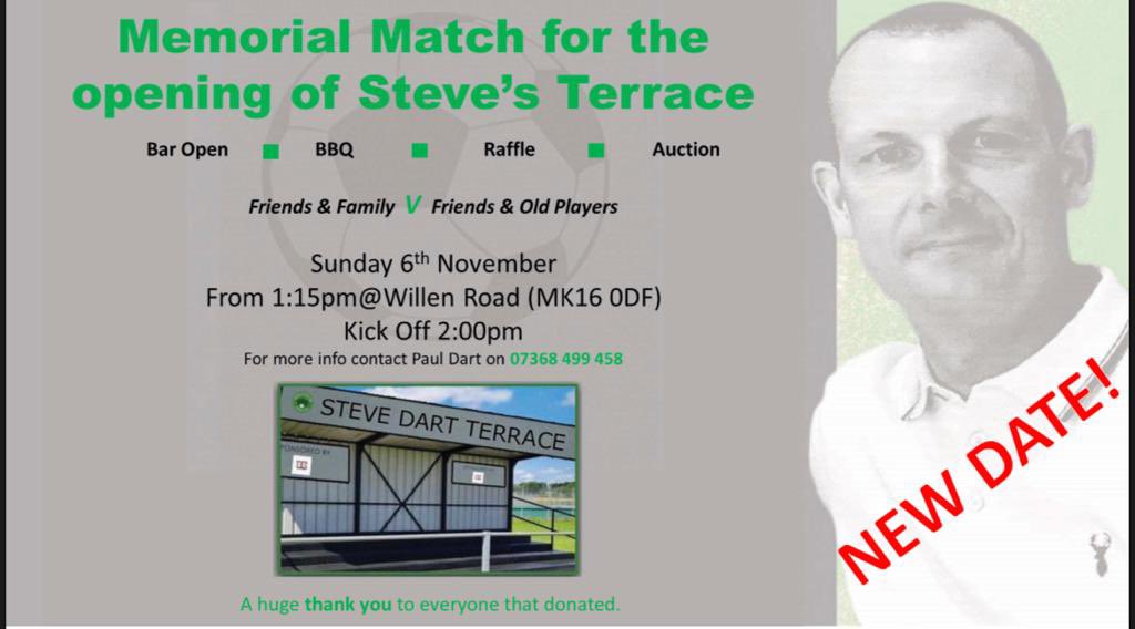 nptfc's tweet photo. 1/2
Tomorrow! 👇

The official opening of the Steve Dart Terrace. From 1:15pm.

A charity game between friends &amp; family vs friends &amp; old players. KO 2pm.

Donations on entry, raffle and auction so make sure you bring some cash along!

Team line ups attached! 👇 https://t.co/AesdMLeO2Y