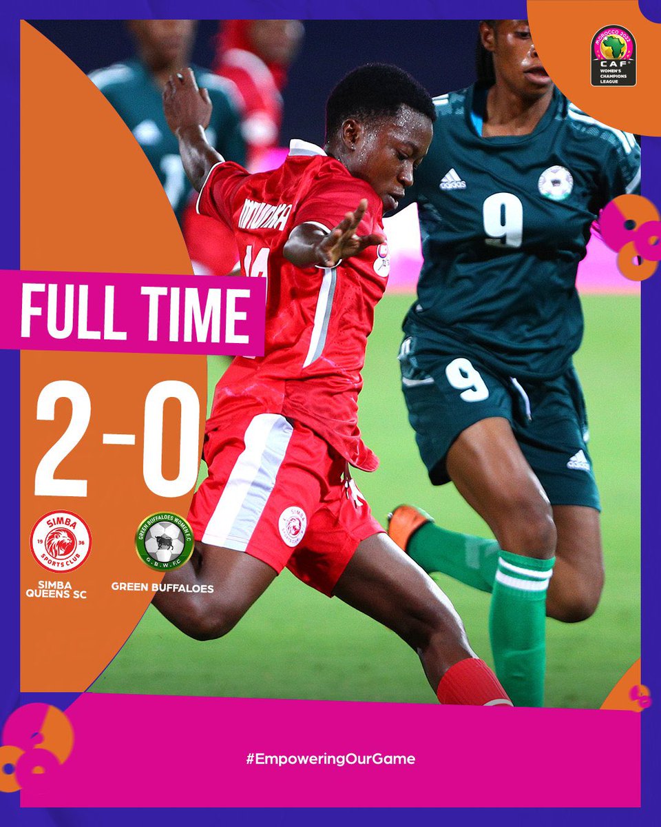 History has been made today:
✔️1st Time #CAFWCL Semi-Finalist
✔️1st and Only Tanzanian Team in the competition history

🇹🇿TANZANIA IS PROUD
🦁SIMBA IS PROUD

Thank you @SimbaQueenscTz!