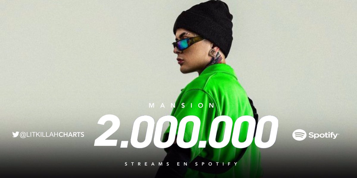 🧪 | 'MAN$ION', track #1 del álbum SNIPEZ de LIT Killah, superó las 2 Millones de reproducciones en Spotify.

— Se convierte en el tema más escuchado del álbum después de los singles previamente lanzados.