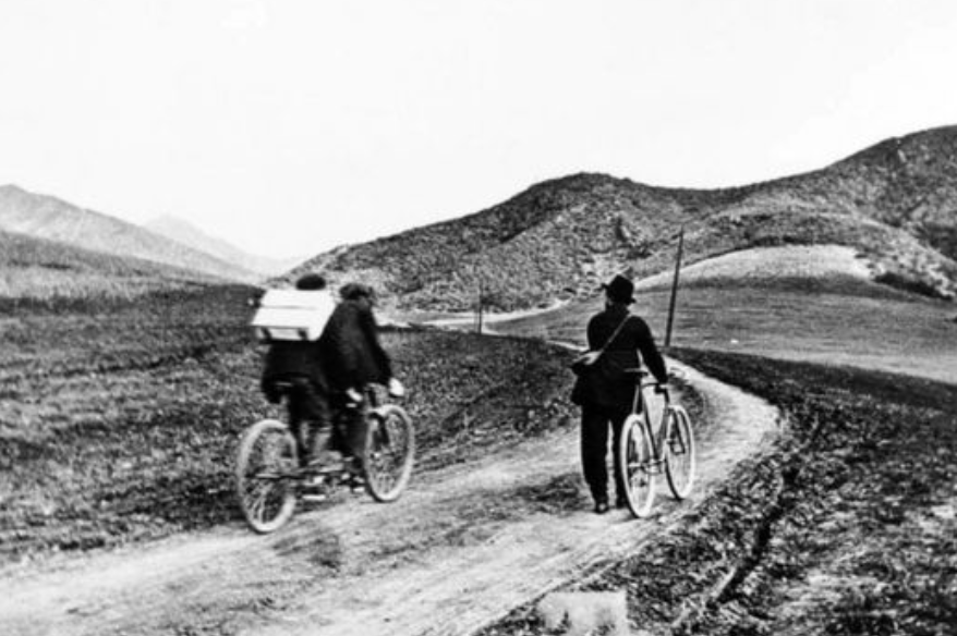 Pflax1's tweet photo. Bike folks contemplating the journey to a place called Mastodon. https://t.co/KeB5n3zH39