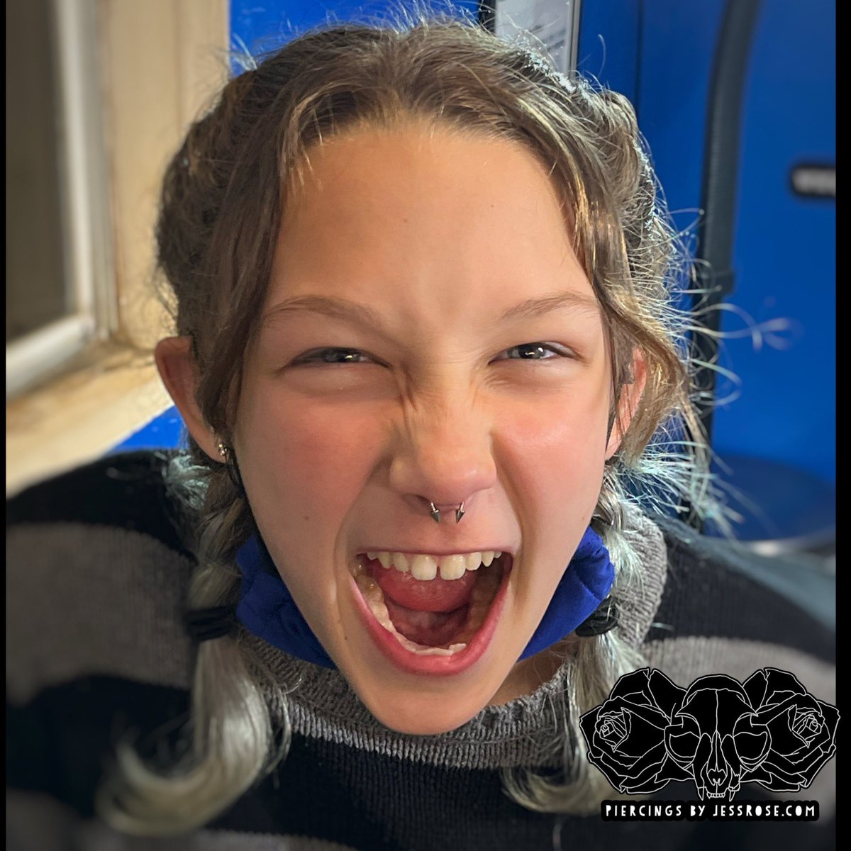 _pierced_rose's tweet photo. Heck yea! This is the kind of energy I love after a septum piercing. Check out those titanium spike ends. 

https://t.co/wWqKQ43LJU

#septumpiercing #spikes #sebastopol #santarosa #cotati #rohnertpark #healdsburg #occidental #matchlesstattoo #piercingsbyjessrose #sonomacounty https://t.co/RBo3e5YjGJ