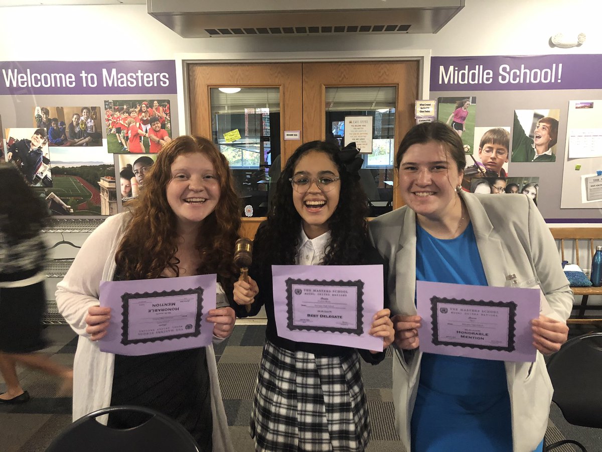 HonocZ's tweet photo. @MahopacMUN #MahopacHS our second ever Model UN Conference at The Masters School in Dobbs Ferry today! So proud of all our delegates! All won awards/ honorable mentions! Ava and Maxine V.  Awesome job! Lucy H. won Best Delegate for the Brexit Committee! #WeAreMHS https://t.co/tEk3zLwpmD