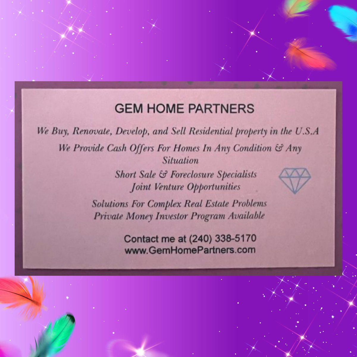 GemHomePartners's tweet photo. Want to sell your house? We will be happy to help give us a call or visit our website a https://t.co/z4UVyRH742 today #realestate #renovation #realestateagent #realestateinvesting #renovationproject #buyhouses #buyandsell #buyandsellrealestate #clarksburgmd #clarksburg #maryland https://t.co/Sawz0WHsa1