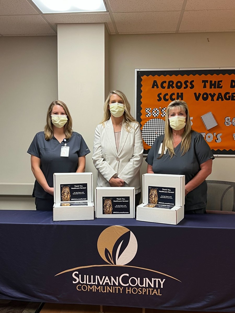 WGUIndiana's tweet photo. Lindsay Taylor, Strategic Partnerships Manager for WGU Indiana, visited the nurses at Sullivan County Community Hopsital (@SCCH14) to drop off appreciation kits ahead of Daylight Savings tomorrow! #NightShiftNurses https://t.co/2OdlrgSa6G