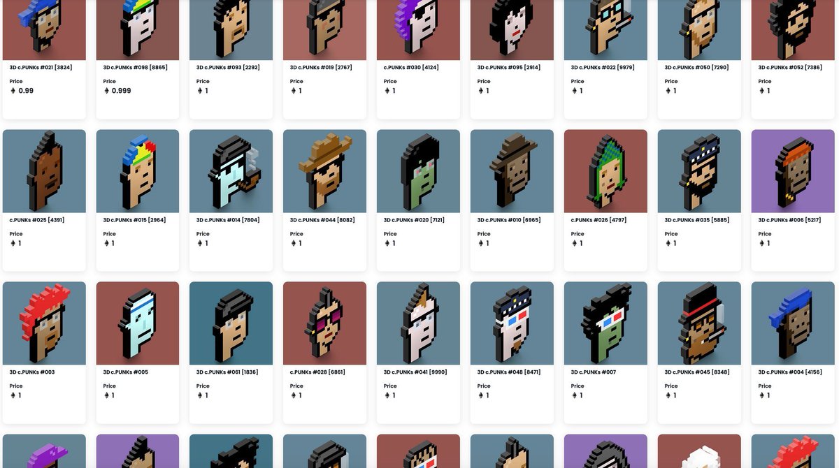 gladenko's tweet image. My limited mini COLLECTION Famous CryptoPUNKS in 3D - LIMITED COLLECTION #101 for collectors and holders #cryptopunks #nft #nftpunks #CryptoPhunks #nftcommunity #nftcollector #NFTcollections #eth #1eth #nftart 
SUPPORT COLLECTIONS from Ukraine
|
link: opensea.io/collection/3d-…
|