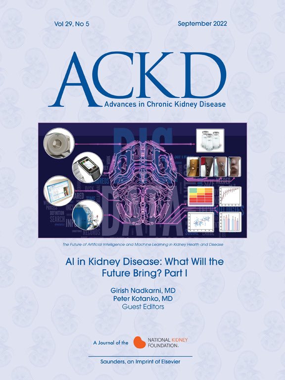 AI and Kidney Disease. Congratulations to @girish_nadkarni and @KotankoPeter in leading this effort; and thank you to all our contributors. @NKF_NephPros @nkf @ackdonline Glad to have this work released during #KidneyWk @ElsevierConnect @K8Williamson