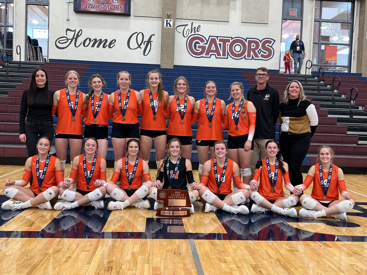 OCKnightsVBall's tweet photo. Nebraska State Volleyball Class C2 3rd place!! https://t.co/FX0fSW7KCf