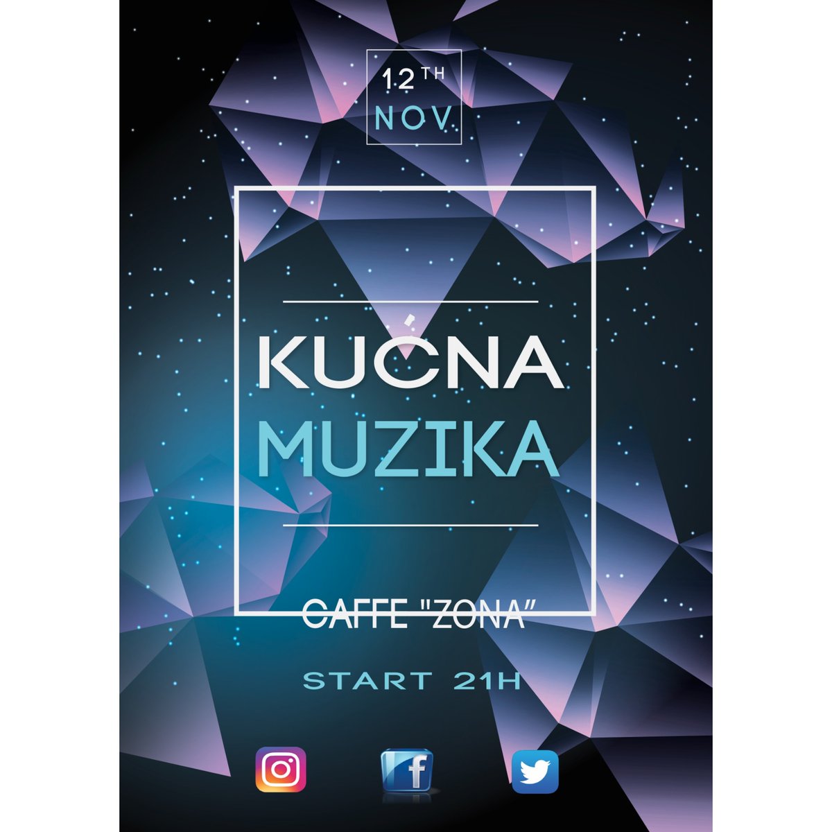 SUBOTA 12. NOV KUCNA MUZIKA AT CAFFE "ZONA"