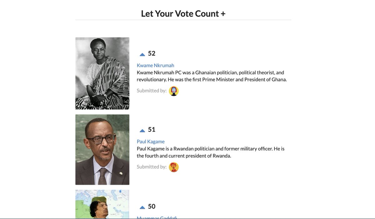 rokcode's tweet image. Turned the product voting poll into a leader voting poll. Who are you choosing to lead your nation? #react #app 🛠. The numbers were generated with Math.random, shouldn&apos;t be taken seriouslysly. Will reset that and probably deploy this react app.