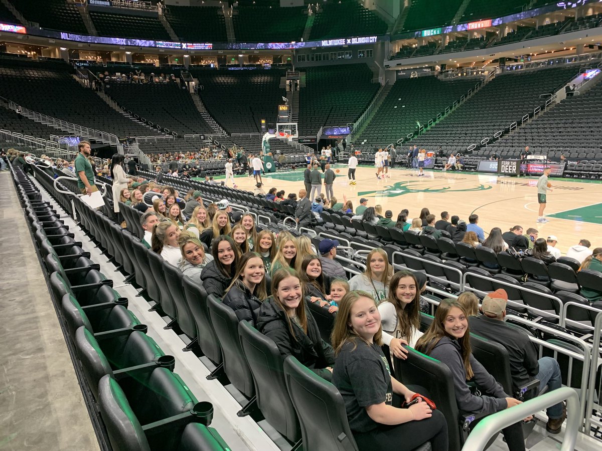 Regis Girls Basketball taking in a Bucks game!   Go Ramblers! Go Bucks!