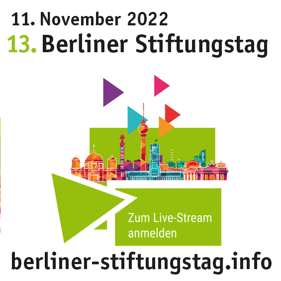 13. BERLINER STIFTUNGSTAG 2022. Zusammenhalt leisten - Werte erhalten. BILANZEN DES #STIFTUNGSENGAGEMENT´s. ONLINE DABEI SEIN! Anmeldung zum LIVESTREAM noch bis 10. November ➔ berliner-stiftungstag.info/anmeldung-2022/

#WerteGemeinschaftSein #Stiftungen #BSTag22