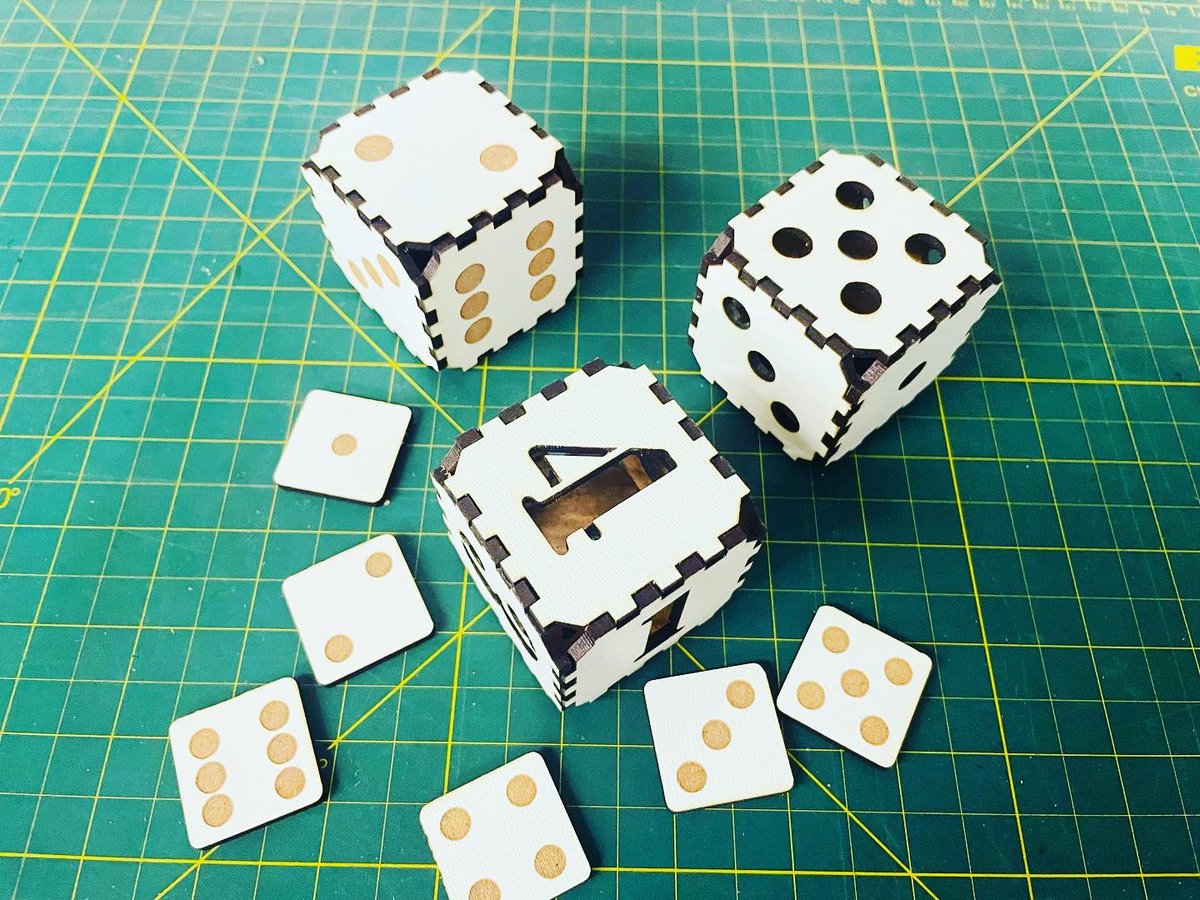 brainy__games's tweet photo. Friction fit dice lasercut @NewMakeItSpace https://t.co/SOoKfeVoqW