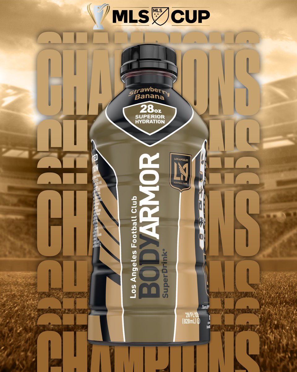 .<a href="/LAFC/">LAFC</a> TAKES THE #MLSCUP  🙌🙌🙌

BIG CONGRATS on an INCREDIBLE season and FIRST-EVER 🏆‼️

To celebrate we’re giving away 5 #LAFC  jerseys + cases of BODYARMOR ➡️ all you have to do is retweet this and follow us for a chance to win 🎯

(Winners announced on 11/7)