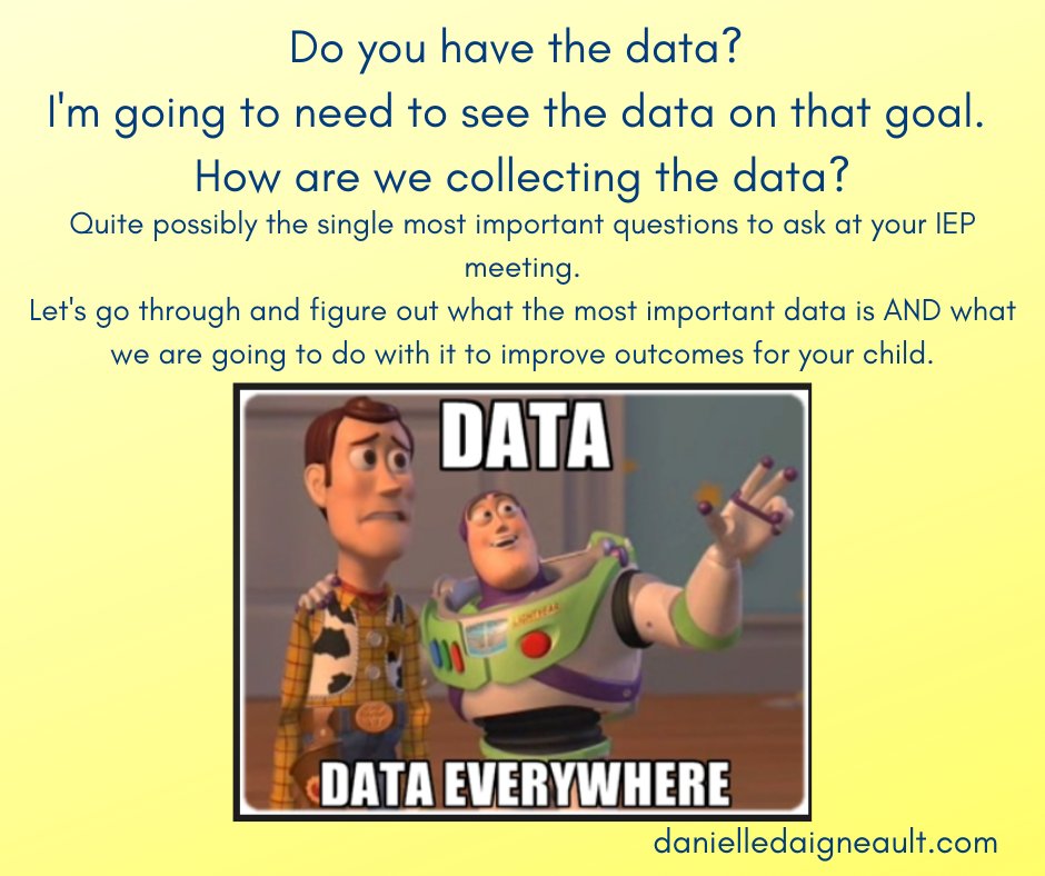 Data. What drives the goals, services and accommodations provided through an IEP. Essential. 

#iep #specialeducation #teacher #family #specialneeds #autism #adha