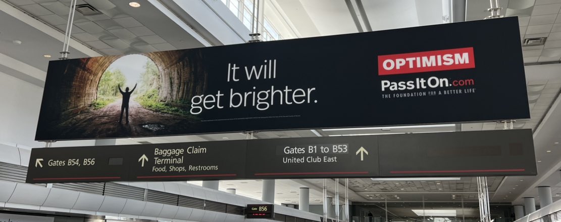 Multiple flight delays, changes, and in the home stretch I look up and see the message below! Just in time. #StayPositive #life #adaptability #homebound #messages