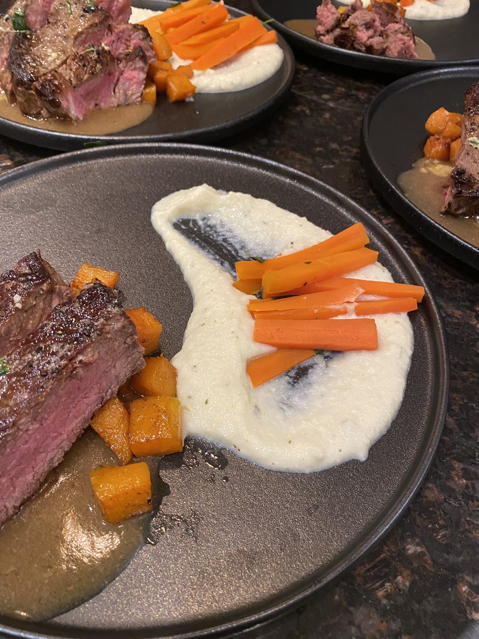 Scott Estabrooks on Twitter "New York strip with cowboy butter, puréed
