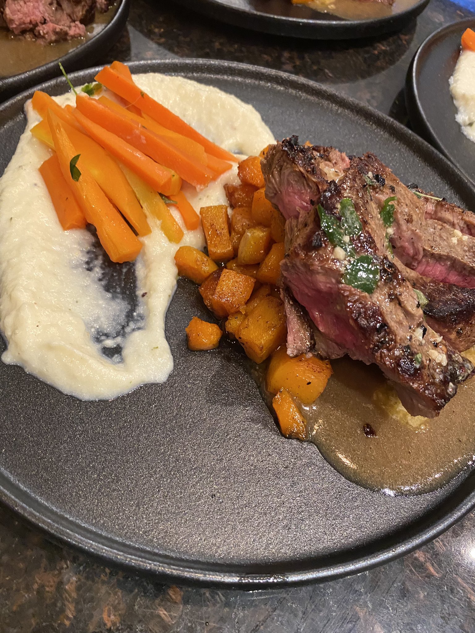 Scott Estabrooks on Twitter "New York strip with cowboy butter, puréed