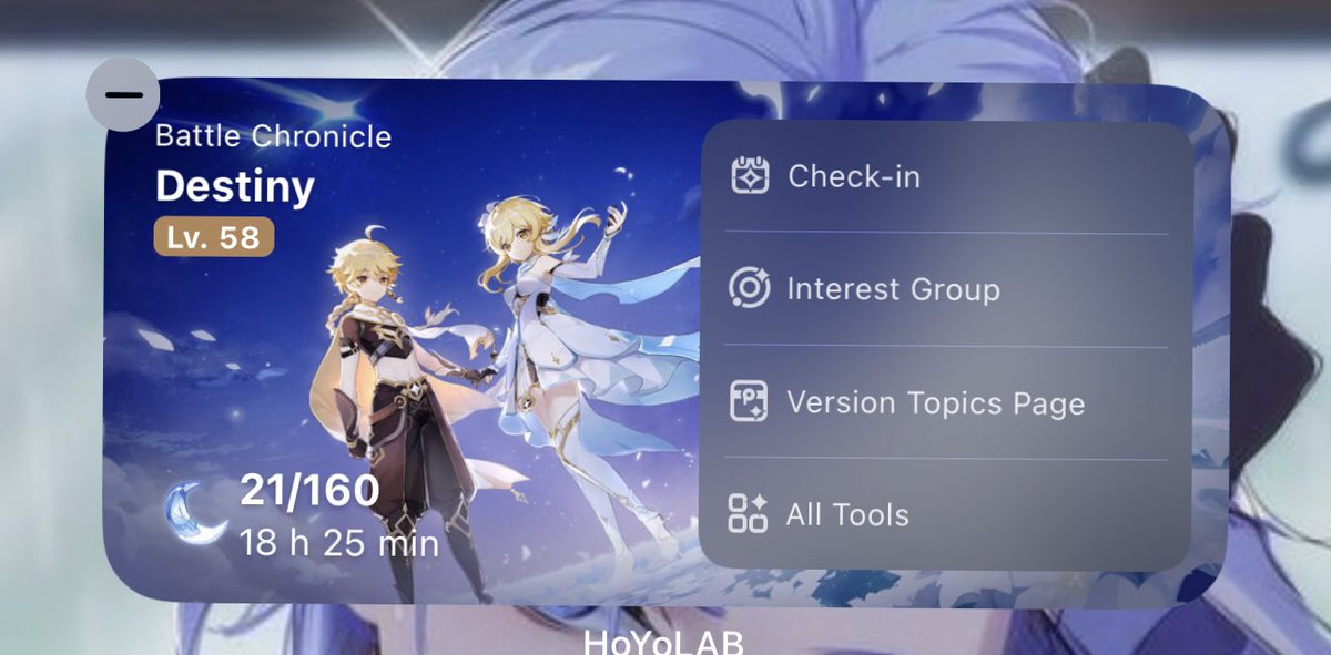 destiny_genshin's tweet photo. a reminder that hoyolab has a widget now. https://t.co/ohHSC7cFbA