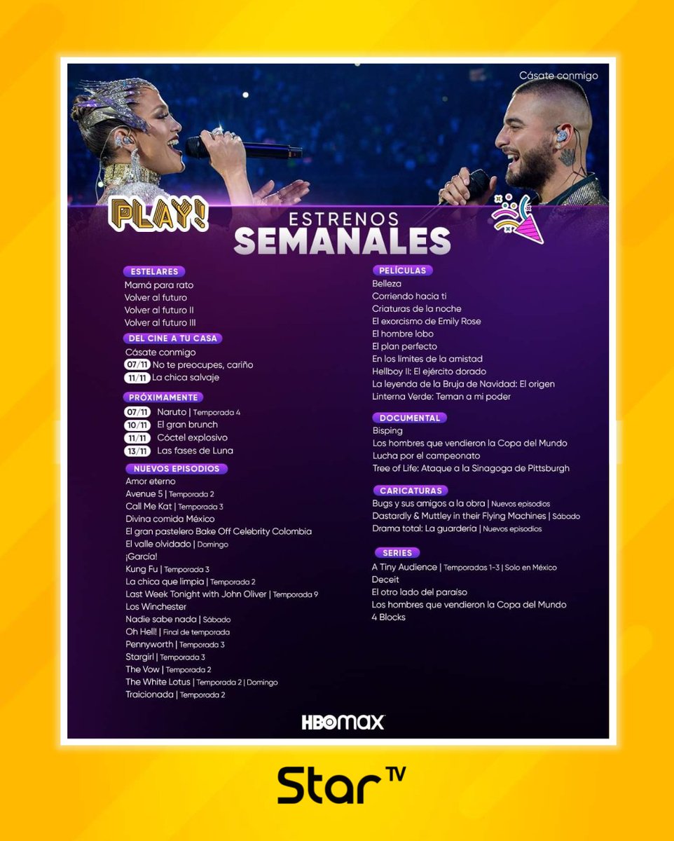 StarTVMx's tweet photo. ¡Gracias, gracias @HBOMaxLA!👏👏
MALUMA y Jennifer Lopez es el crossover perfecto que no sabía que necesitaba en mi vida 😍
Disfruta con #NovaMax de #StarTV y pasa un increíble fin de semana con @HBOMaxLA 👉 https://t.co/HV8If3Jp4Z https://t.co/3seNwm1ecx