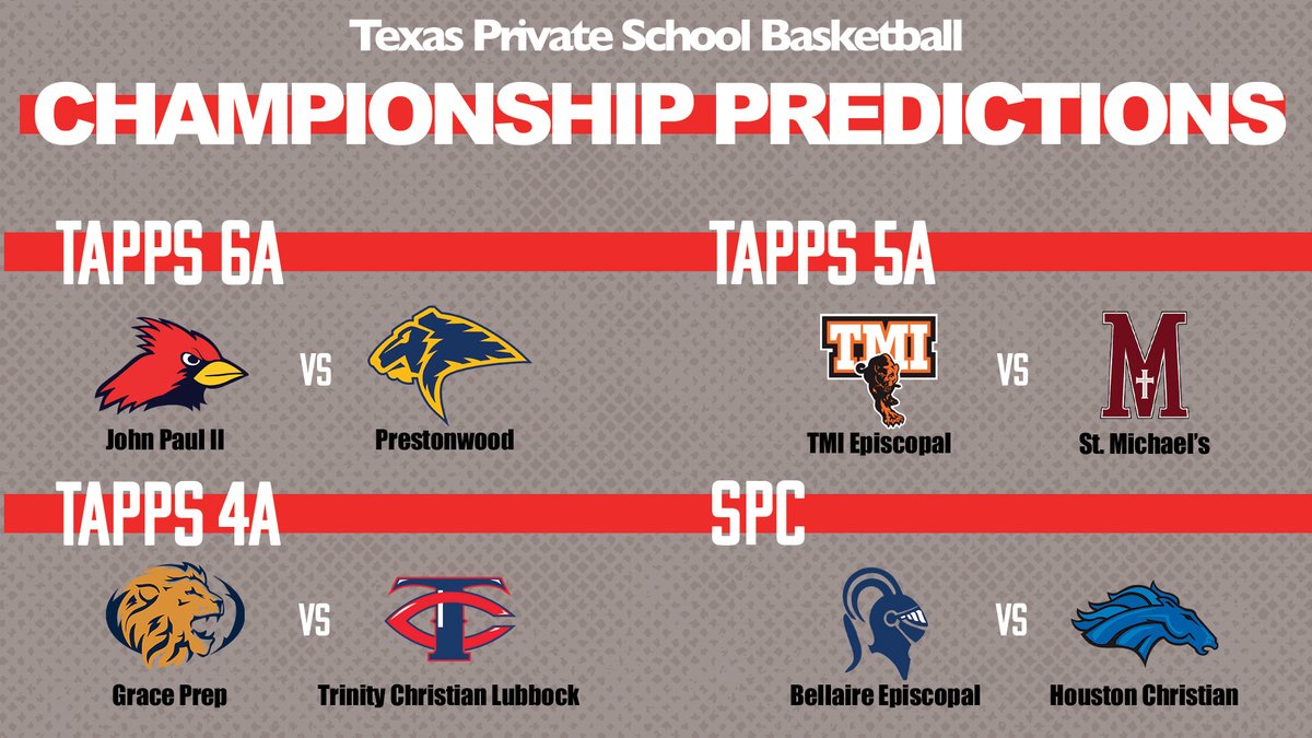 It is Nov. 5, 2022, and it is the time of the year to predict who will be playing in the Championship games come February.

Here are our predictions!

@TXPSPodcast | #txhsbb | txpsmedia.com