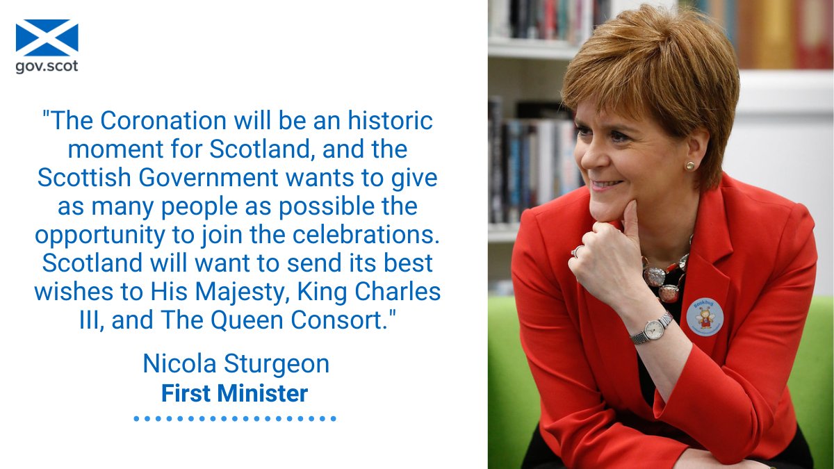 First Minister <a href="/NicolaSturgeon/">Nicola Sturgeon</a> has announced Scotland will have the opportunity to celebrate the coronation of His Majesty King Charles III with a bank holiday on Monday 8 May 2023.

➡️ bit.ly/3E3AS5C
