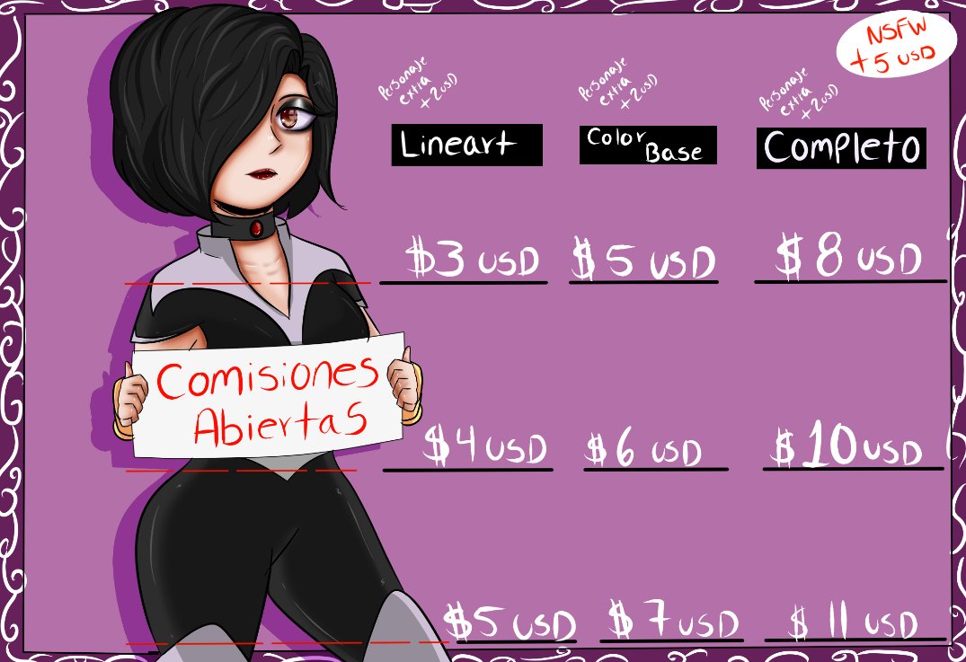 AndromedaKioto's tweet photo. nueva tablita de comsiones uwu #comisiones #ComisionesAbiertas #comissionopen #nsfwtwt #fetiches #DigitalArtist https://t.co/k2xLlitE94