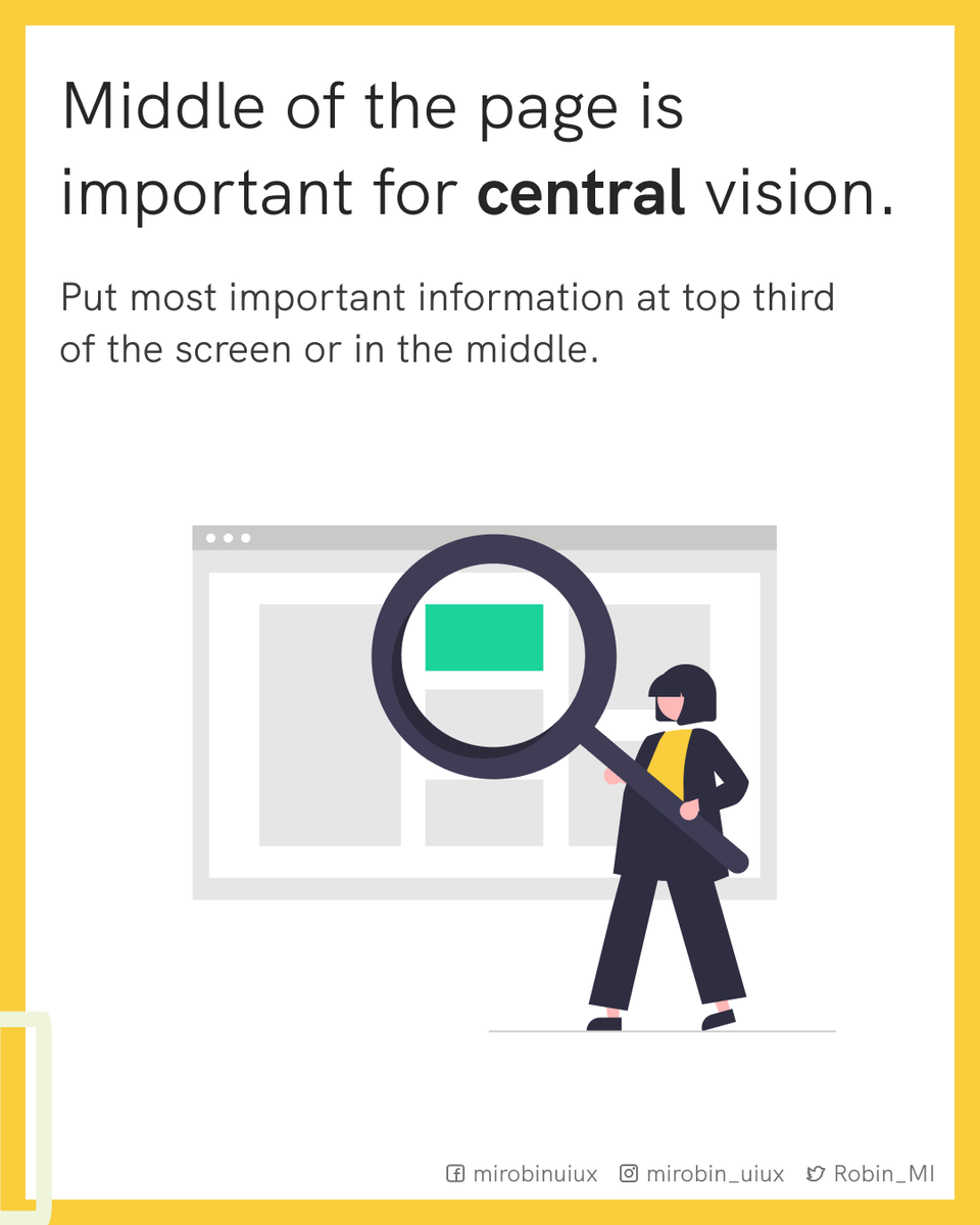 Robin_MI's tweet photo. Ever wondered how users scan your site? 

#eyetracking #centralvision #peripheralvision #uxdesign, #productdesign #UserExperience #uxdesigner #learnux https://t.co/A0s3VpSdip