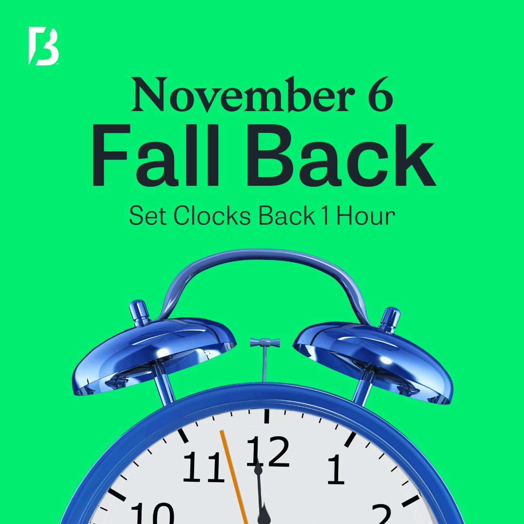 getbuckle's tweet photo. It's that time of year again! This is your friendly reminder to set your clocks back an hour tomorrow morning ⏰ https://t.co/o7CjfvWnGi