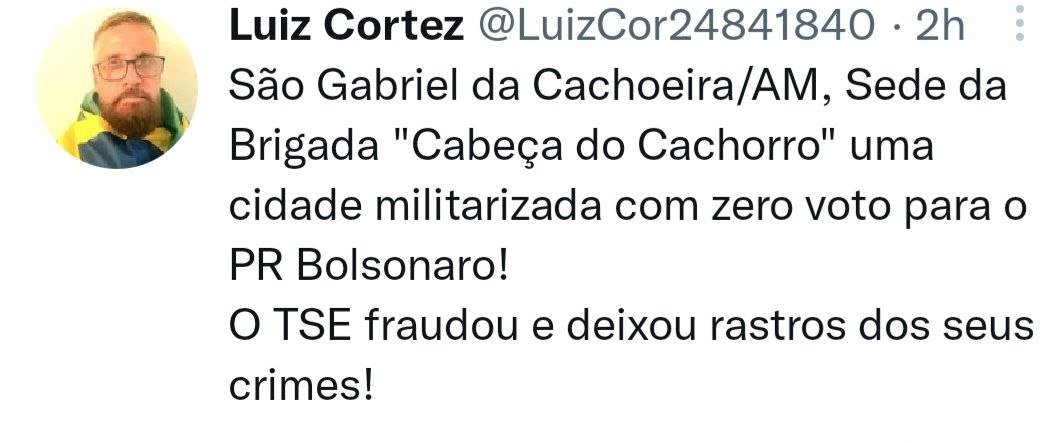 JSkarloff's tweet photo. #Artigo142 
#fraude 
#TSEOrganizacaoCriminosa 
#STFVergonhaMundial 
#STFOrganizacaoCriminosa 
#LulaLadraoSeuLugarENaPrisao 
#CPIdoRadiolao 
#FoiFraude 
#CPIdoTSE 
#VEMPRARUABRAZIL 
#vemprarua 
#VemProQuartel
#IntervencaoFederalMilitar
#BrazilWasStolen
#SOSFFAA https://t.co/CcTb8e2pLQ