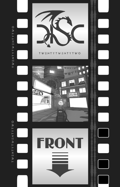 tymkrs's tweet photo. The #disc2022 badge - w/a theme of film noir - had 339 animation frames triggered by 5 "film cell" cards - a Map, Office, Roof, Street, and Control Room.  The Map card would take you to a particular industry and the other cards would take you to a specific room of that industry. https://t.co/hQjTy4T4t9