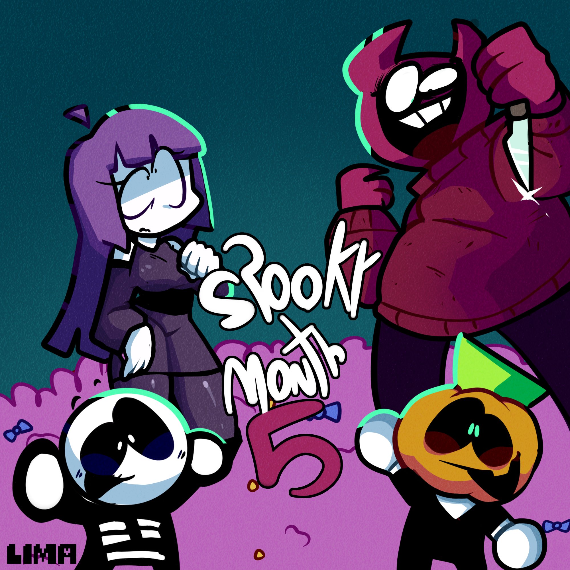 Lima on X: no boobs today, IT IS SPOOKY MONTH! #spookymonth  #spookymonthfanart #art  / X