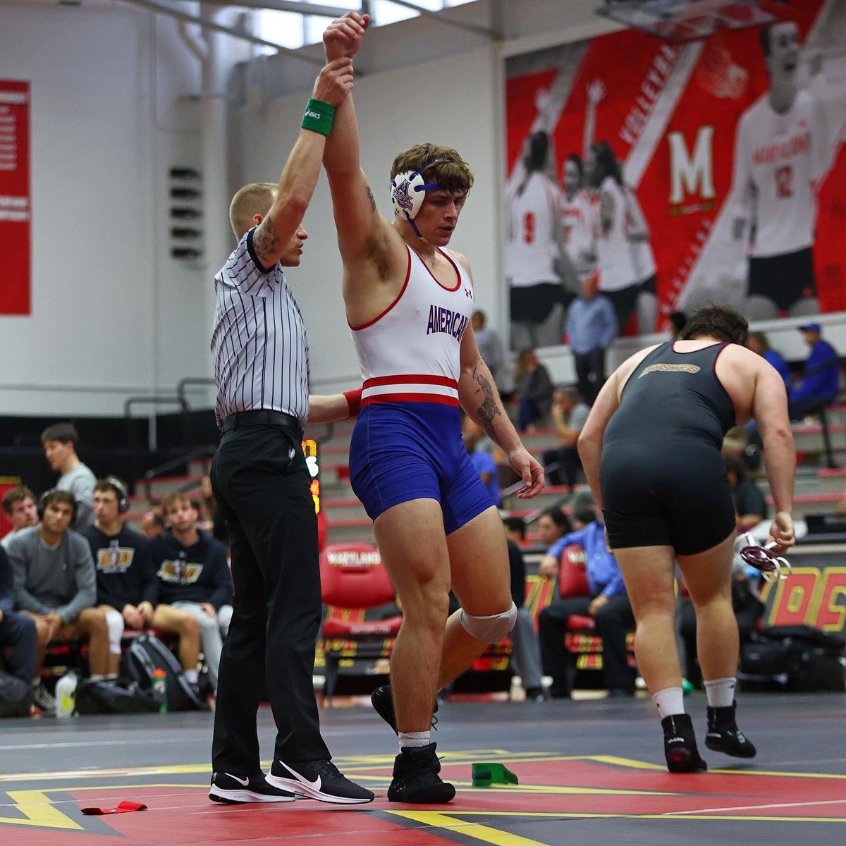 AU_Wrestling's tweet photo. Pins for wins for these three today. 😤

That’s two freshmen—Caleb Campos and Raymond Lopez—and junior Will Jarrell in his first-ever heavyweight bout. https://t.co/1Xu9BATzlo