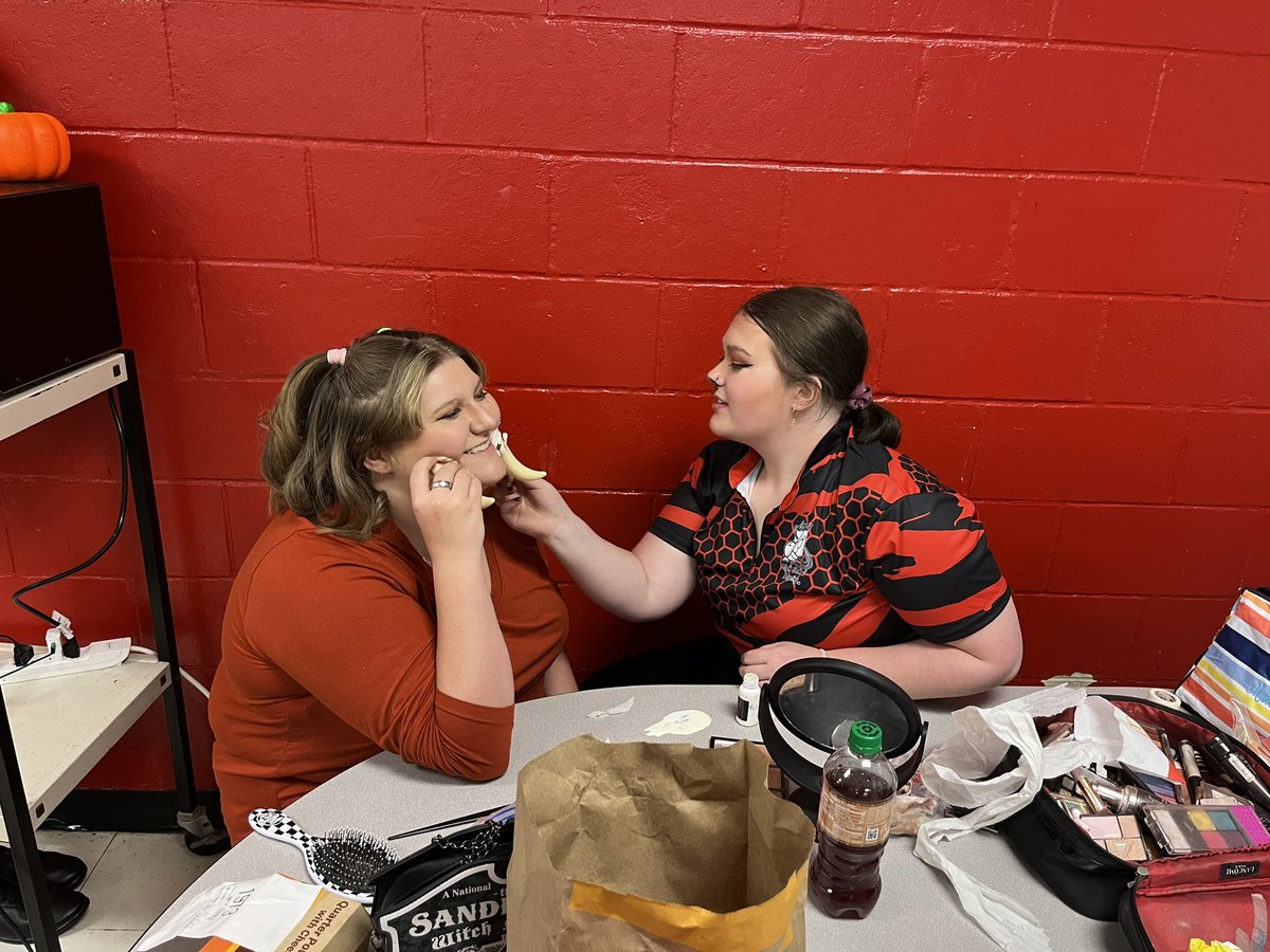 Behind the scenes…the cast getting ready for their best show!  It was so fun tonight.  These kids have such great chemistry together!